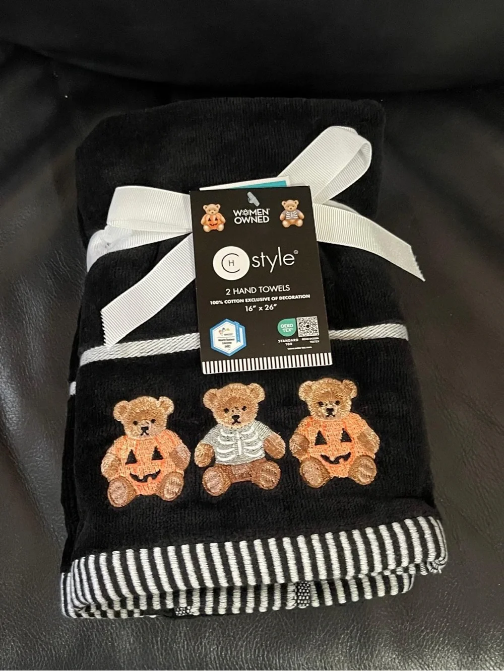 Halloween Teddy Bears Hand Towels, Set of 2 - Teddy Bears in Customes Towels